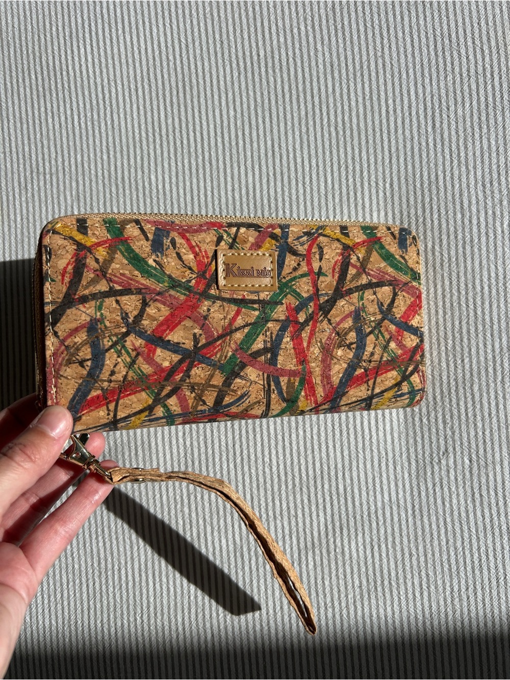 Multicolor Cork Wristlet Wallet